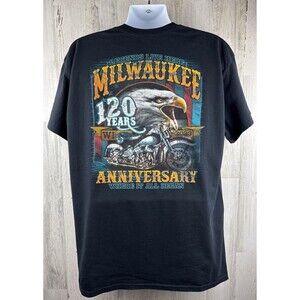 Harley Davidson Motorcycles 2023 Milwaukee Wisconsin Biker T-Shirt XL (23”x31”)